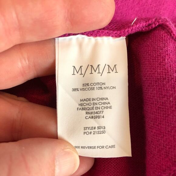 Cabi dark pink open front slightly cropped cardigan sweater size Medium #5013 - Picture 10 of 15